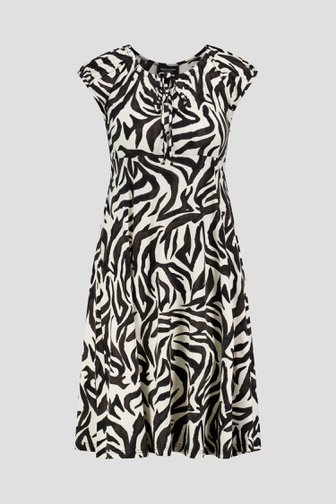 Robe écrue à imprimé zèbre noir de Signature pour Femmes