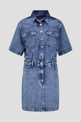 Robe en jean bleue à manches courtes de Louise pour Femmes