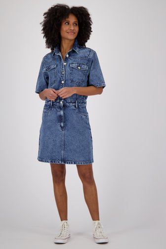 Robe en jean bleue à manches courtes de Louise pour Femmes