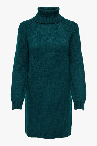 Robe en tricot vert-bleu à col roulé de JDY pour Femmes