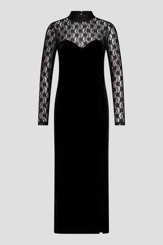 Le devant de Robe en velours noir avec dentelle de Louise pour Femmes
