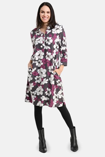 Robe gris foncé à imprimé floral de Bicalla pour Femmes