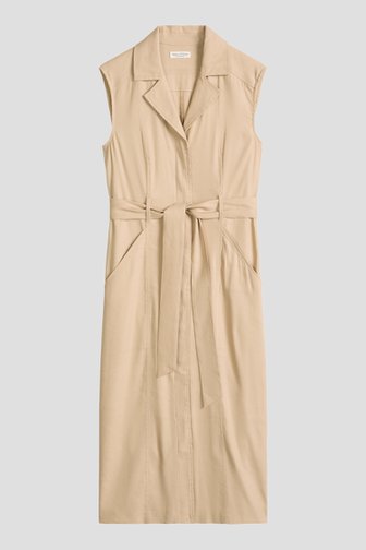 Le devant de Robe longue beige avec un nœud de Marc O'Polo pour Femmes