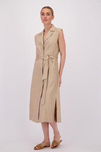 Le devant de Robe longue beige avec un nœud de Marc O'Polo pour Femmes