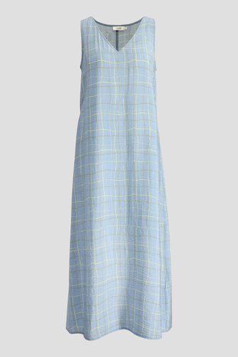 Le devant de Robe longue bleu clair à motif à carreaux de Libelle pour Femmes