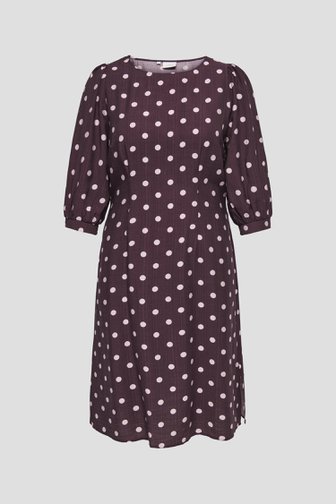 Photo produit 1 de Robe longue bordeaux à imprimé pois roses de ONLY Carmakoma pour Femmes