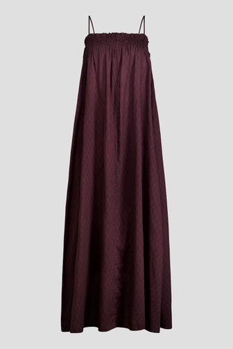 Le devant de Robe longue brune à motif rayé de Louise pour Femmes
