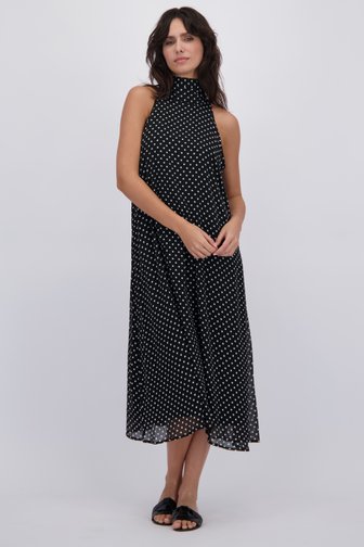 Robe longue noire à pois