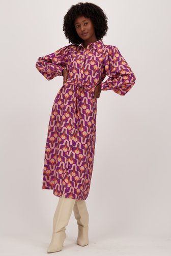 Robe longue violette imprimée  de Geisha pour Femmes