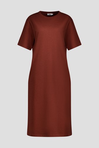 Le devant de Robe marron à manches courtes de Libelle pour Femmes