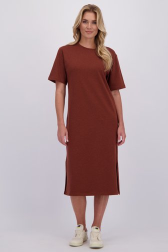 Le devant de Robe marron à manches courtes de Libelle pour Femmes