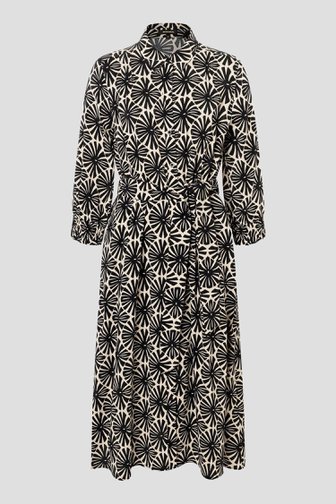 Robe midi beige avec imprimé floral noir de More & More pour Femmes