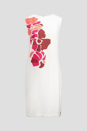 Le devant de Robe midi écru à imprimé floral de Claude Arielle pour Femmes