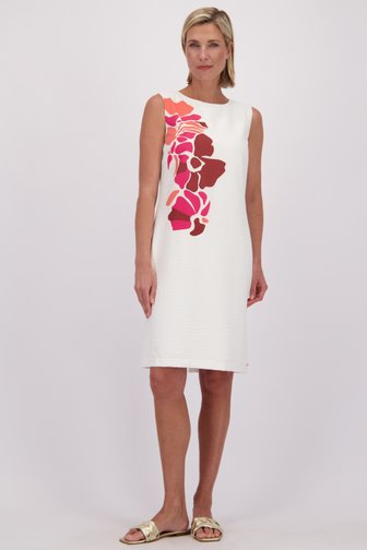 Le devant de Robe midi écru à imprimé floral de Claude Arielle pour Femmes