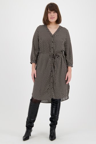 Robe noire à imprimé blanc de Only Carmakoma pour Femmes