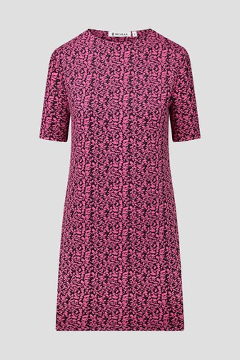 Robe noire à pois roses de Bicalla pour Femmes