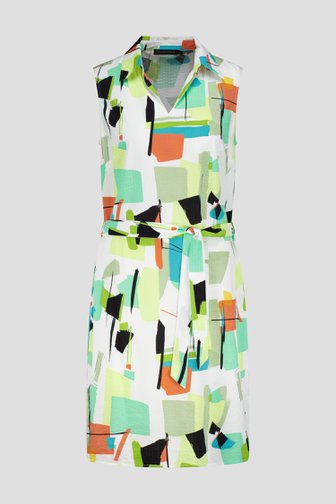 Robe sans manches à imprimé vert et jaune de Claude Arielle pour Femmes