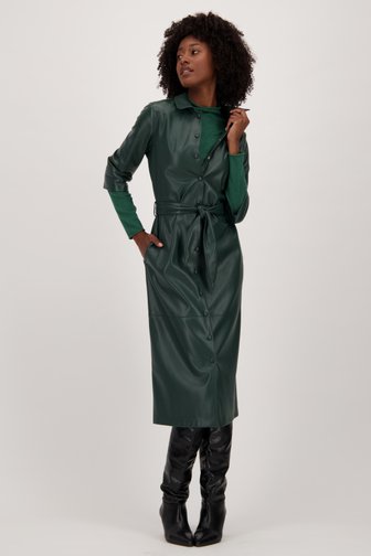Robe vert foncé à l'aspect cuir, Femmes, Marque: Louise