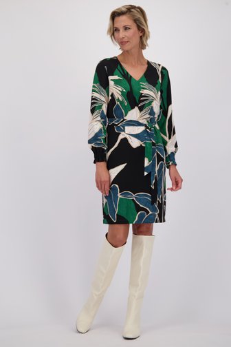 Le devant de Robe verte à imprimé feuillage de Claude Arielle pour Femmes