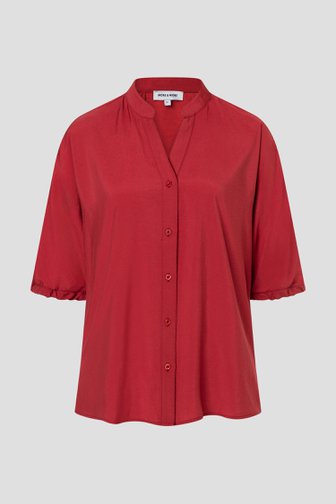 Productfoto 1 van Rode blouse met 3/4 mouwen door More & More voor Dames