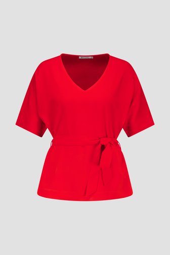 Rode blouse met striklint van D'Auvry voor Dames