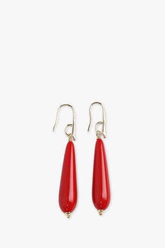 Rode druppelvormige oorbellen van Liberty Island voor Dames