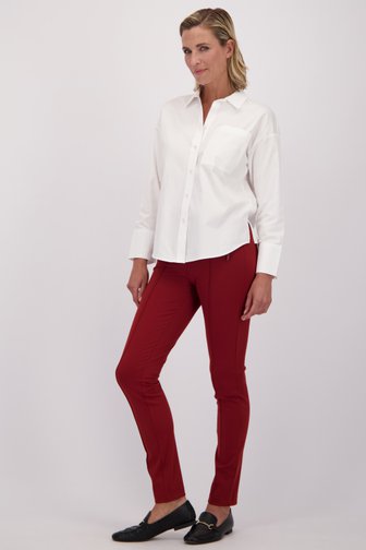 Voorkant van Rode stretchbroek met elastische tailleband door Claude Arielle voor Dames