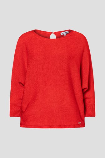 Productfoto 1 van Rode trui met vleermuismouwen  door More & More voor Dames