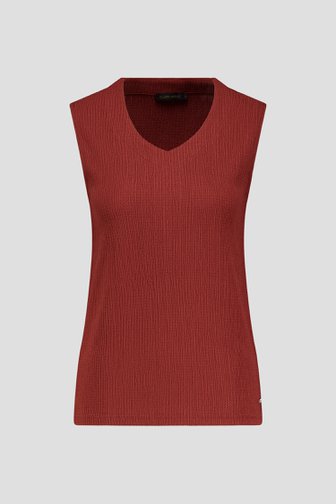 Productfoto 1 van Roestbruin topje in structuurstof door Claude Arielle voor Dames