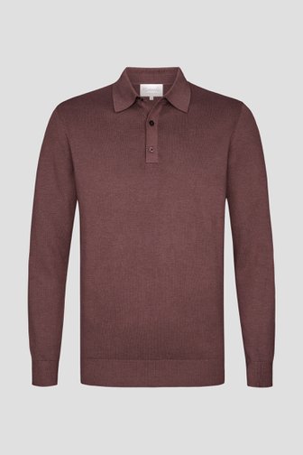Productfoto 1 van Roestrode polo met lange mouwen door Michaelis voor Heren