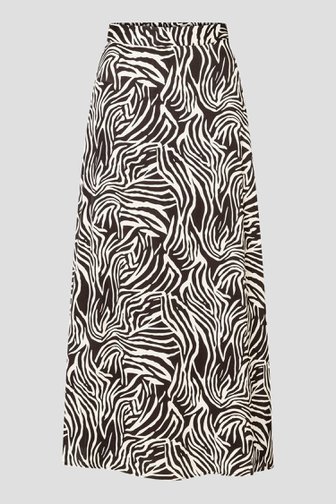 Voorkant van Rok met bruin-beige zebraprint door More & More voor Dames