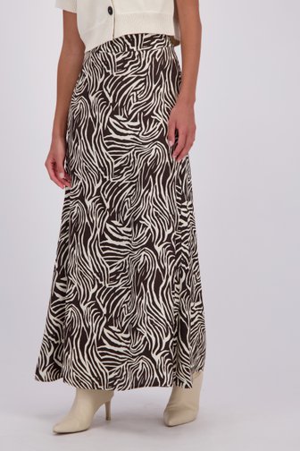 Voorkant van Rok met bruin-beige zebraprint door More & More voor Dames