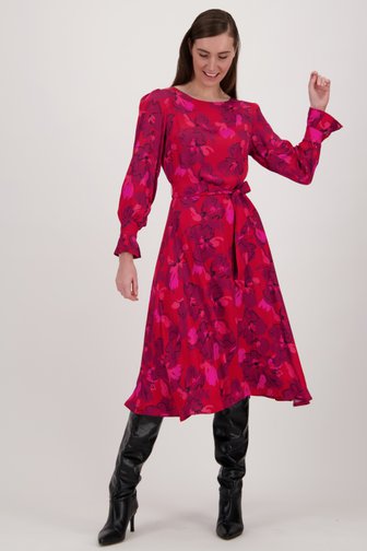 Rood-roze kleedje met zijdelook van More & More voor Dames