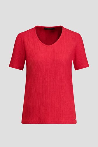 Voorkant van Rood T-shirt in textuurstof door Claude Arielle voor Dames