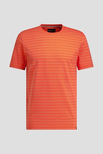 Voorkant van Rood T-shirt met blauwe strepen door Ravøtt voor Heren