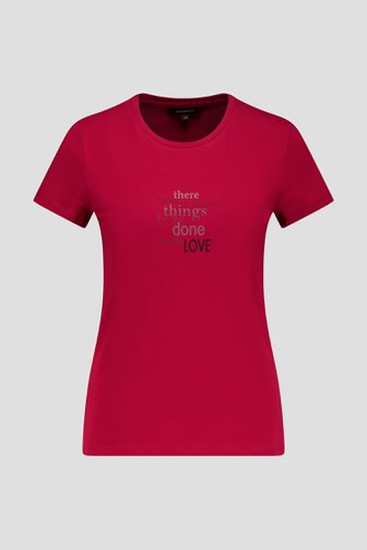 Rood T-shirt met opdruk van More & More voor Dames