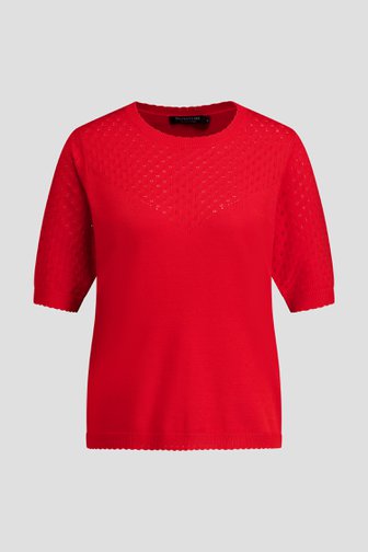 Productfoto 1 van Rood truitje met gebreid motief door Signature voor Dames