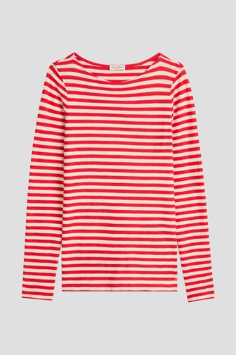 Voorkant van Rood-wit gestreept T-shirt  door Marc O'Polo voor Dames
