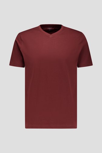 Productfoto 1 van Roodbruin T-shirt met V-hals door Liberty Island voor Heren