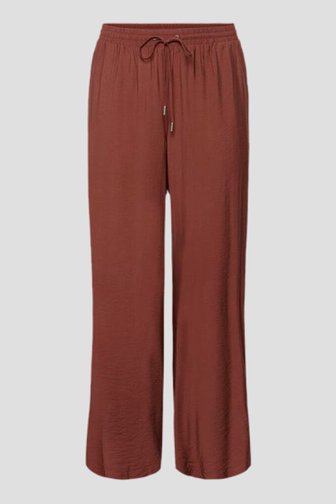 Productfoto 1 van Roodbruine broek met elastische taille door Kaffe Curve voor Dames