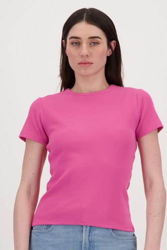 Roos geribbeld T-shirt van JDY voor Dames