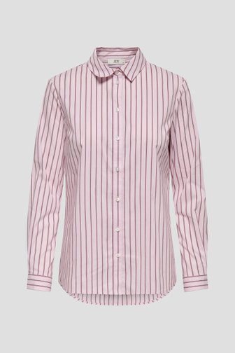 Voorkant van Roze blouse met wit gestreept motief door JDY voor Dames