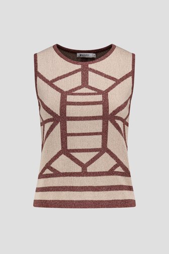 Roze-bruine mouwloze trui met glitter van D'Auvry voor Dames