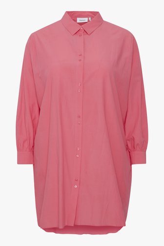 Roze hemdjurk met lange mouwen van Fransa voor Dames