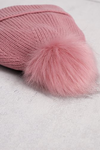 Voorkant van Roze muts met pompon door Liberty Island voor Dames