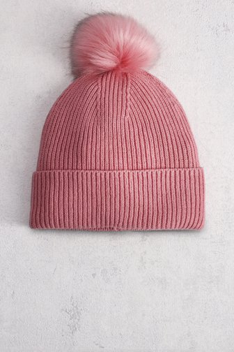 Voorkant van Roze muts met pompon door Liberty Island voor Dames