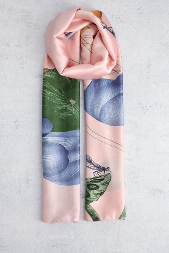 Voorkant van Roze sjaaltje met bloemenprint door Modeno voor Dames