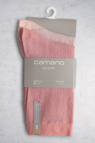 Roze sokken met gestreept motief - 2 paar van Camano voor Dames