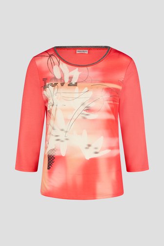 Barbara Lebek Roze T-shirt met abstracte print