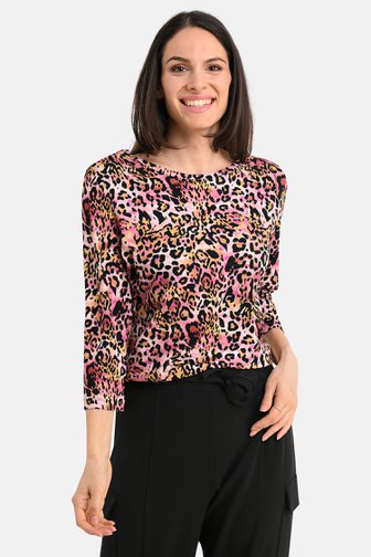 Roze T-shirt met luipaardprint van Bicalla voor Dames